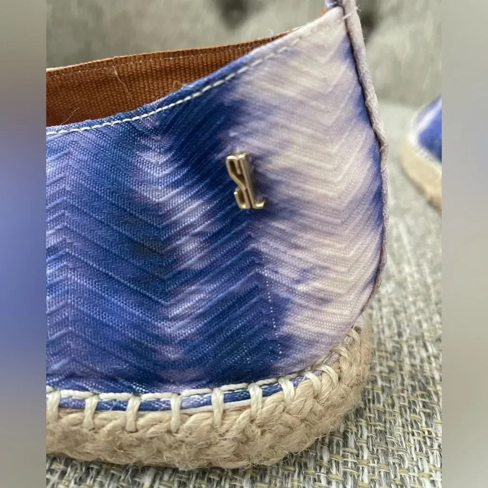 Santa Lolla Tie-Dye Espadrilles Shoes Slip On Blue White Woven Size 9